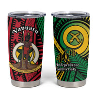 Halo Vanuatu Tumbler Cup Happy 46th Independence Anniversary LT14 Black - Polynesian Pride