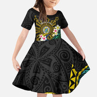 Lalawigan ng Palawan Family Matching Off Shoulder Maxi Dress and Hawaiian Shirt Philippines Province Land of Promise LT14 Daughter's Dress Black - Polynesian Pride