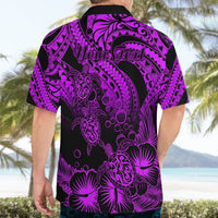 Personalised Polynesian Hawaiian Shirt Tribal Honu Turtle with Hibiscus Purple Version LT14 - Polynesian Pride