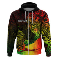 Custom Polynesian Tribal Hoodie Unique Reggae LT14 Zip Hoodie Reggae - Polynesian Pride