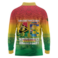 Vanuatu Indipendens Dei Long Sleeve Polo Shirt Yumi 46th Independence Anniversary LT14 - Polynesian Pride