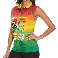 Vanuatu Indipendens Dei Women Sleeveless Polo Shirt Yumi 46th Independence Anniversary LT14 - Polynesian Pride