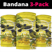 Bellbird New Zealand Neck Gaiter Korimako Kowhai Maori Pattern LT14 package One Size: 25*50cm Yellow - Polynesian Pride