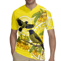 Bellbird New Zealand Rugby Jersey Korimako Kowhai Maori Pattern