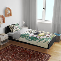 Endemic Tomtit New Zealand Bedding Set Miromiro Manuka Silver Fern Maori Pattern