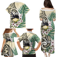 Endemic Tomtit New Zealand Family Matching Puletasi and Hawaiian Shirt Miromiro Manuka Silver Fern Maori Pattern