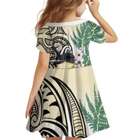 Endemic Tomtit New Zealand Family Matching Summer Maxi Dress and Hawaiian Shirt Miromiro Manuka Silver Fern Maori Pattern