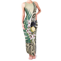 Endemic Tomtit New Zealand Family Matching Tank Maxi Dress and Hawaiian Shirt Miromiro Manuka Silver Fern Maori Pattern