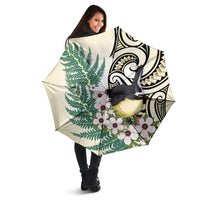 Endemic Tomtit New Zealand Umbrella Miromiro Manuka Silver Fern Maori Pattern LT14 - Polynesian Pride