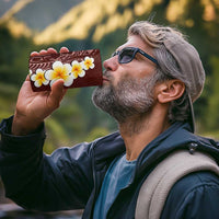 Oxblood Tropical Plumeria With Galaxy Polynesian Art 4 in 1 Can Cooler Tumbler