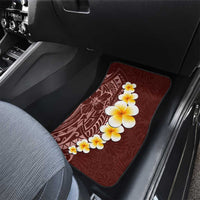 Oxblood Tropical Plumeria With Galaxy Polynesian Art Car Mats