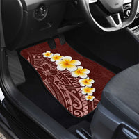 Oxblood Tropical Plumeria With Galaxy Polynesian Art Car Mats