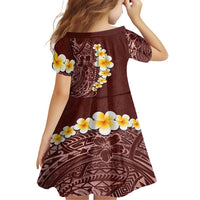Oxblood Tropical Plumeria With Galaxy Polynesian Art Family Matching Long Sleeve Bodycon Dress and Hawaiian Shirt