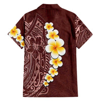 Oxblood Tropical Plumeria With Galaxy Polynesian Art Family Matching Summer Maxi Dress and Hawaiian Shirt LT14 - Polynesian Pride