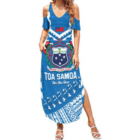 Custom Toa Samoa Rugby Family Matching Summer Maxi Dress and Hawaiian Shirt Samoan Siva Tau Uso Aso Uma