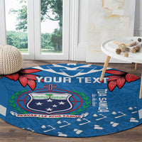 Custom Toa Samoa Rugby Round Carpet Samoan Siva Tau Uso Aso Uma