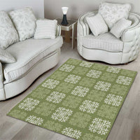 Vesuvian Green Palaka Quilt Hawaii Area Rug Traditional Hawaii-plaid Pattern - Polynesian Pride