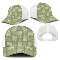 Vesuvian Green Palaka Quilt Hawaii Baseball Net Cap Traditional Hawaii-plaid Pattern LT14 - Polynesian Pride