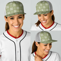 Vesuvian Green Palaka Quilt Hawaii Baseball Net Cap Traditional Hawaii-plaid Pattern LT14 - Polynesian Pride