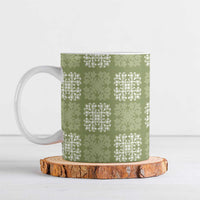 Vesuvian Green Palaka Quilt Hawaii Ceramic Mug Traditional Hawaii-plaid Pattern - Polynesian Pride