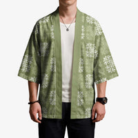 Vesuvian Green Palaka Quilt Hawaii Kimono Traditional Hawaii-plaid Pattern - Polynesian Pride