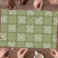 Vesuvian Green Palaka Quilt Hawaii Puzzle Traditional Hawaii-plaid Pattern - Polynesian Pride