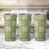 Vesuvian Green Palaka Quilt Hawaii Tumbler Cup Traditional Hawaii-plaid Pattern - Polynesian Pride