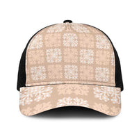 Beige Palaka Quilt Hawaii Baseball Net Cap Traditional Hawaii-plaid Pattern LT14 One Size Black Beige - Polynesian Pride