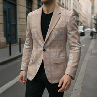 Beige Palaka Quilt Hawaii Blazer Traditional Hawaii-plaid Pattern - Polynesian Pride