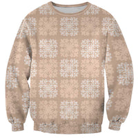 Beige Palaka Quilt Hawaii Sweatshirt Traditional Hawaii-plaid Pattern - Polynesian Pride