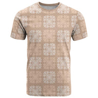 Beige Palaka Quilt Hawaii T Shirt Traditional Hawaii-plaid Pattern - Polynesian Pride
