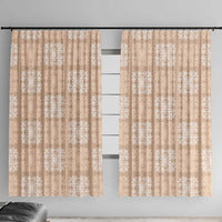Beige Palaka Quilt Hawaii Window Curtain Traditional Hawaii-plaid Pattern - Polynesian Pride