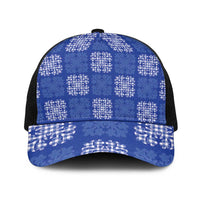 Royal Blue Palaka Quilt Hawaii Baseball Net Cap Traditional Hawaii-plaid Pattern LT14 One Size Black Royal Blue - Polynesian Pride