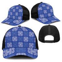 Royal Blue Palaka Quilt Hawaii Baseball Net Cap Traditional Hawaii-plaid Pattern LT14 - Polynesian Pride