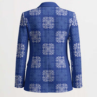 Royal Blue Palaka Quilt Hawaii Blazer Traditional Hawaii-plaid Pattern - Polynesian Pride