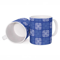 Royal Blue Palaka Quilt Hawaii Ceramic Mug Traditional Hawaii-plaid Pattern - Polynesian Pride
