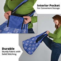 Royal Blue Palaka Quilt Hawaii Grocery Bag Traditional Hawaii-plaid Pattern - Polynesian Pride