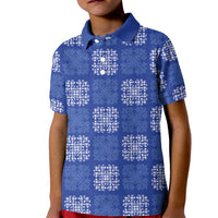 Royal Blue Palaka Quilt Hawaii Kid Polo Shirt Traditional Hawaii-plaid Pattern LT14 Kid Royal Blue - Polynesian Pride