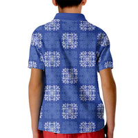 Royal Blue Palaka Quilt Hawaii Kid Polo Shirt Traditional Hawaii-plaid Pattern LT14 - Polynesian Pride