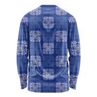 Royal Blue Palaka Quilt Hawaii Long Sleeve Shirt Traditional Hawaii-plaid Pattern - Polynesian Pride