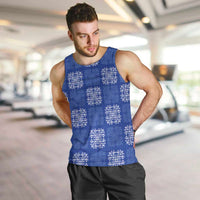 Royal Blue Palaka Quilt Hawaii Men Tank Top Traditional Hawaii-plaid Pattern LT14 Royal Blue - Polynesian Pride