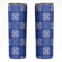 Royal Blue Palaka Quilt Hawaii Skinny Tumbler Traditional Hawaii-plaid Pattern - Polynesian Pride
