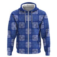 Royal Blue Palaka Quilt Hawaii Zip Hoodie Traditional Hawaii-plaid Pattern LT14 Zip Hoodie Royal Blue - Polynesian Pride