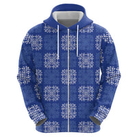 Royal Blue Palaka Quilt Hawaii Zip Hoodie Traditional Hawaii-plaid Pattern LT14 - Polynesian Pride