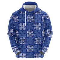 Royal Blue Palaka Quilt Hawaii Zip Hoodie Traditional Hawaii-plaid Pattern LT14 - Polynesian Pride