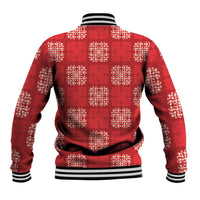 Red Palaka Quilt Hawaii Baseball Jacket Traditional Hawaii-plaid Pattern - Polynesian Pride