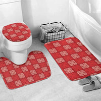 Red Palaka Quilt Hawaii Bathroom Set Traditional Hawaii-plaid Pattern - Polynesian Pride