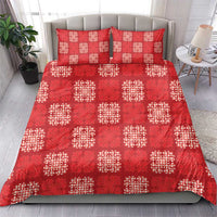 Red Palaka Quilt Hawaii Bedding Set Traditional Hawaii-plaid Pattern - Polynesian Pride