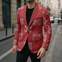 Red Palaka Quilt Hawaii Blazer Traditional Hawaii-plaid Pattern - Polynesian Pride