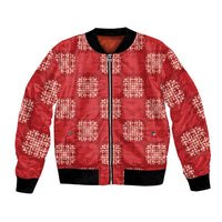 Red Palaka Quilt Hawaii Bomber Jacket Traditional Hawaii-plaid Pattern - Polynesian Pride
